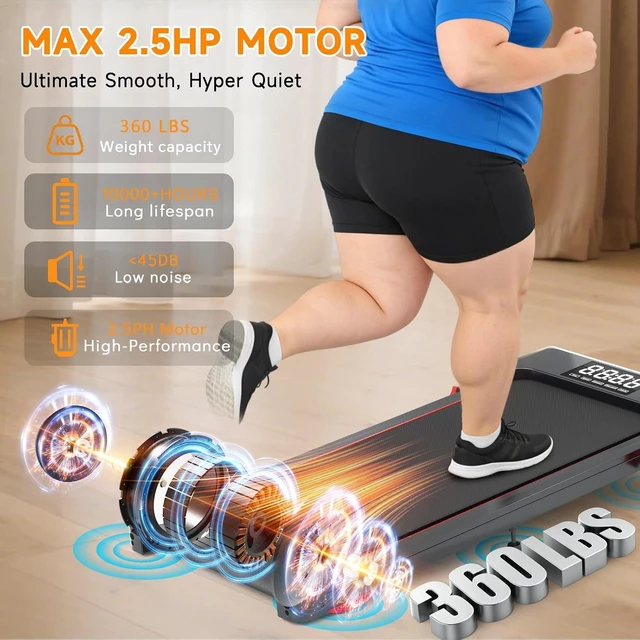 Alt view image 3 of 7 - Walking Pad Treadmill with Incline and Handle Bar, 7.5MPH Under Desk Foldable Treadmill for Home Office with Remote Control