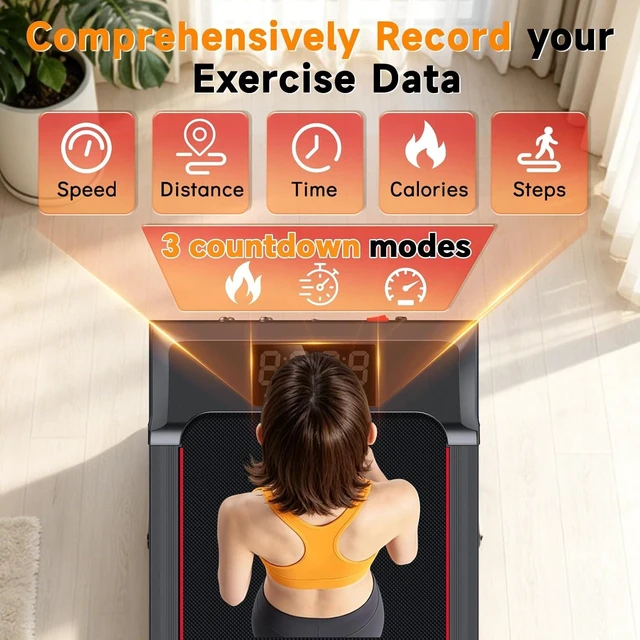 Alt view image 5 of 7 - Walking Pad Treadmill with Incline and Handle Bar, 7.5MPH Under Desk Foldable Treadmill for Home Office with Remote Control