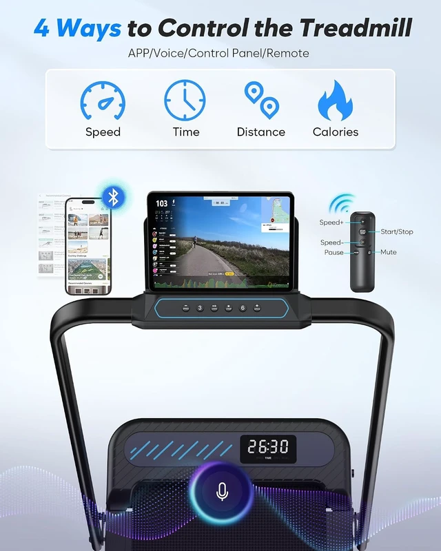 Alt view image 5 of 7 - Cardirun Walking Pad with Incline and Stable Handle Bar, Foldable Treadmill