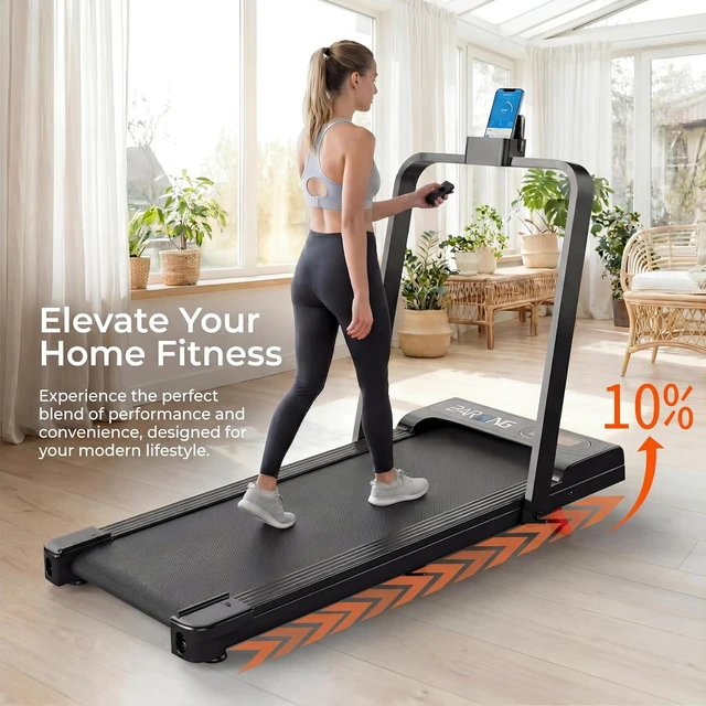 Alt view image 5 of 7 - BARWING Foldable Incline Walking Pad 3.0/3.5 HP Treadmills for Home, 7.5/8.5 MPH Under Desk Treadmill with Handles, Foldable Treadmill with Quiet Brushless, 330 LBS Weight Capacity