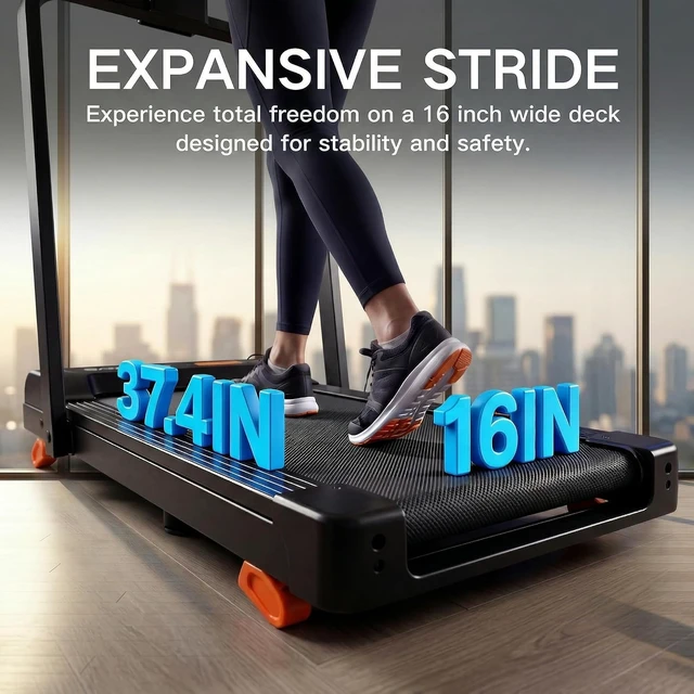Alt view image 2 of 7 - BARWING Foldable Incline Walking Pad 3.0/3.5 HP Treadmills for Home, 7.5/8.5 MPH Under Desk Treadmill with Handles, Foldable Treadmill with Quiet Brushless, 330 LBS Weight Capacity