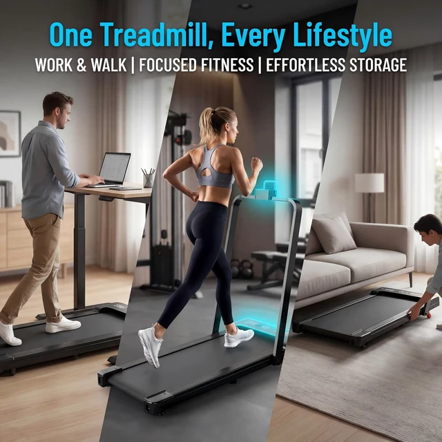 Alt view image 6 of 7 - BARWING Foldable Incline Walking Pad 3.0/3.5 HP Treadmills for Home, 7.5/8.5 MPH Under Desk Treadmill with Handles, Foldable Treadmill with Quiet Brushless, 330 LBS Weight Capacity