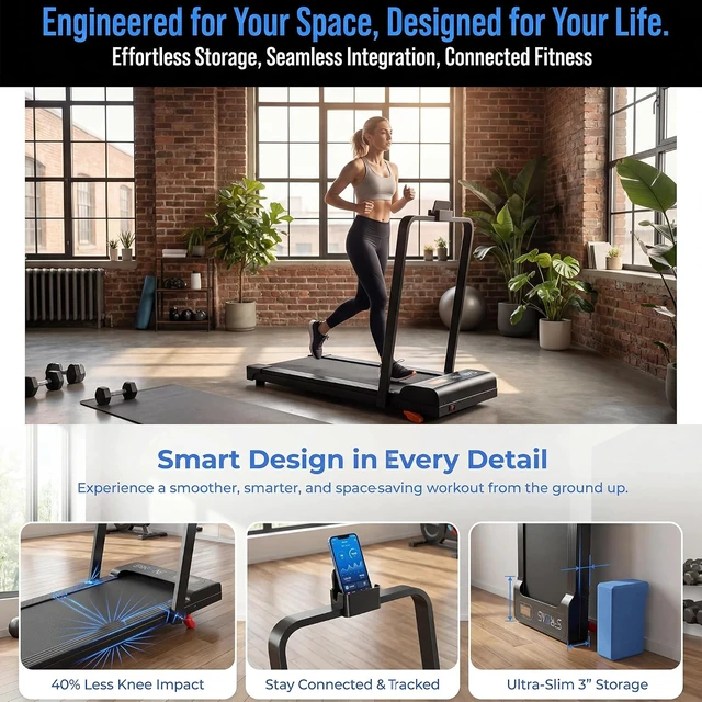 Alt view image 7 of 7 - BARWING Foldable Incline Walking Pad 3.0/3.5 HP Treadmills for Home, 7.5/8.5 MPH Under Desk Treadmill with Handles, Foldable Treadmill with Quiet Brushless, 330 LBS Weight Capacity