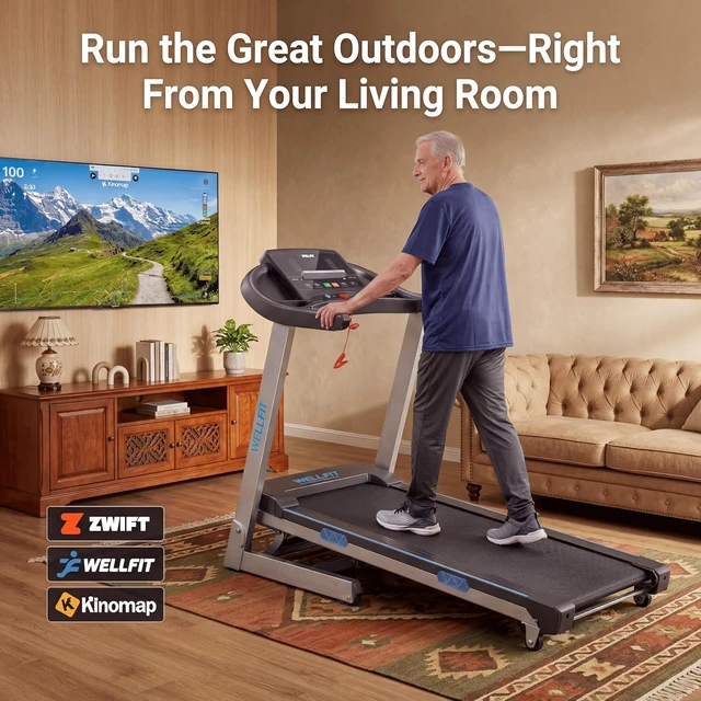 Alt view image 7 of 7 - Heavy Duty Treadmills with 15% Auto Incline for Home Gym, Small Commercial