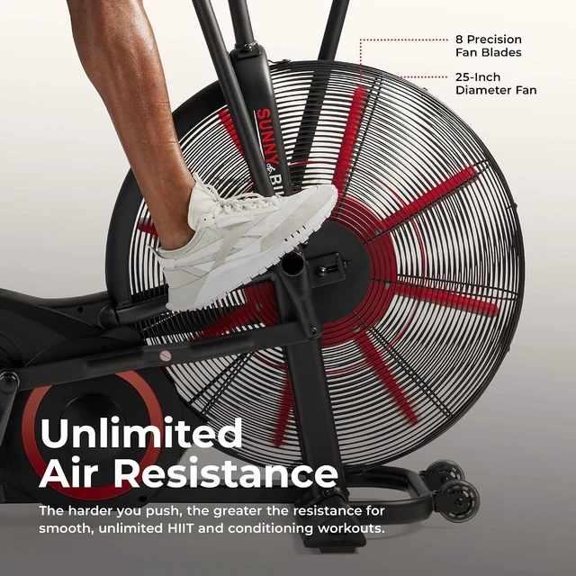 Alt view image 4 of 7 - Sunny Health & Fitness Smart Heavy-Duty Fan Bike for HIIT Cycling Workout