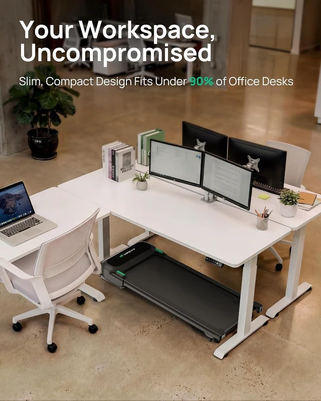 Alt view image 4 of 7 - UREVO Auto Incline 12% Walking PadQuiet Motorized Desk Treadmill for Home