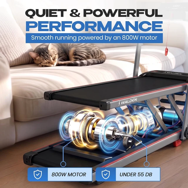 Alt view image 6 of 7 - Walden Sports Folding Electric Treadmill with Handle - Portable Running Machine LCD Screen - 6.2mp/h Adjustable Speed