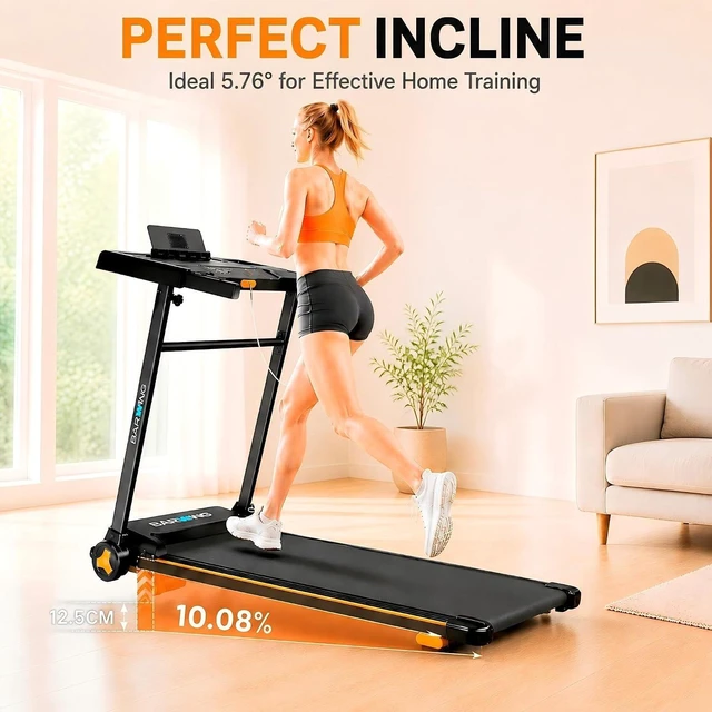 Alt view image 7 of 7 - BARWING Foldable Incline Walking Pad 3.0/3.5 HP Treadmills for Home, 7.5/8.5 MPH Under Desk Treadmill with Handles, Foldable Treadmill with Quiet Brushless, 330 LBS Weight Capacity