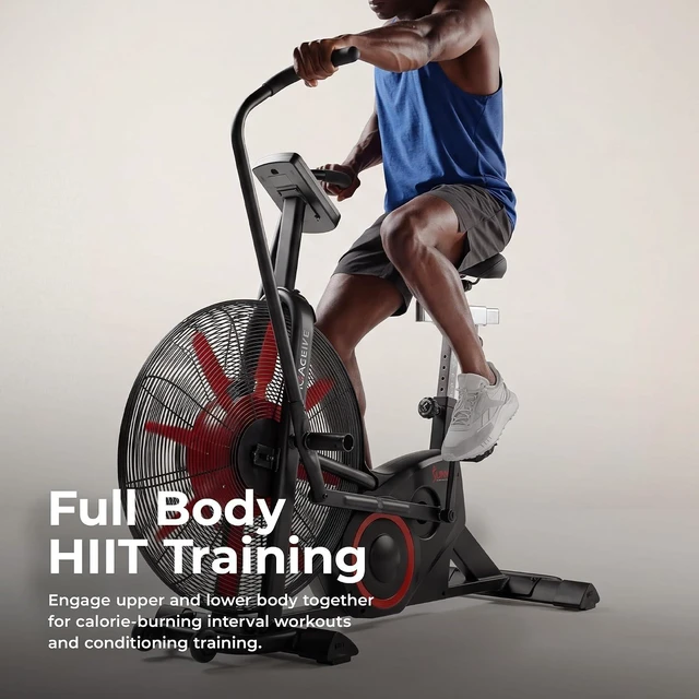 Alt view image 2 of 7 - Sunny Health & Fitness Smart Heavy-Duty Fan Bike for HIIT Cycling Workout