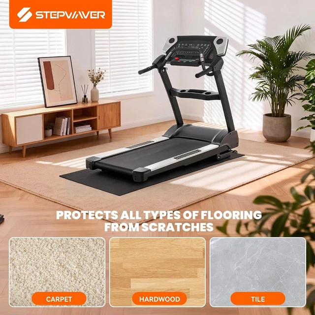 Alt view image 4 of 7 - Stepwaver Treadmill Mat for Hardwood Floor Carpet, 79" × 39.4"