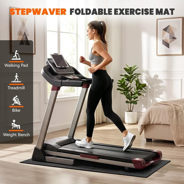 Alt view image 7 of 7 - Stepwaver Treadmill Mat for Hardwood Floor Carpet, 79" × 39.4"