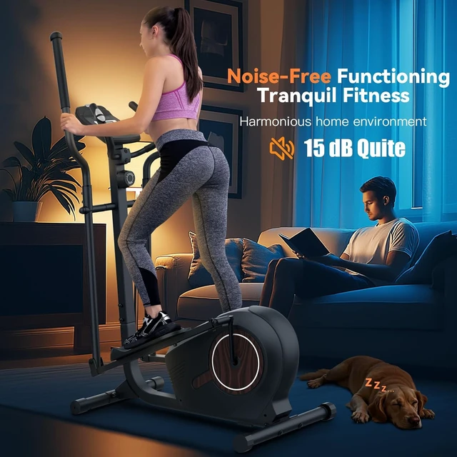 Alt view image 3 of 7 - ANCHEER Elliptical Exercise Machine with 15.5" Stride, 500 LBS, Ultra-Quiet