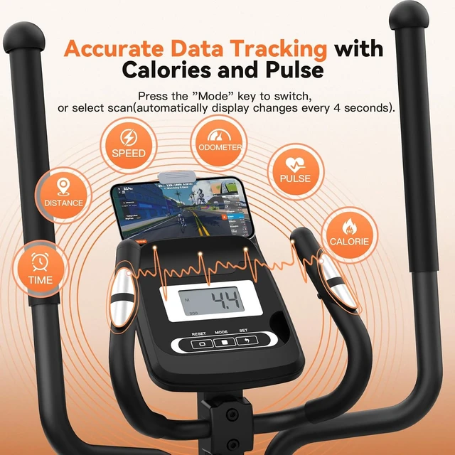 Alt view image 6 of 7 - ANCHEER Elliptical Exercise Machine with 15.5" Stride, 500 LBS, Ultra-Quiet