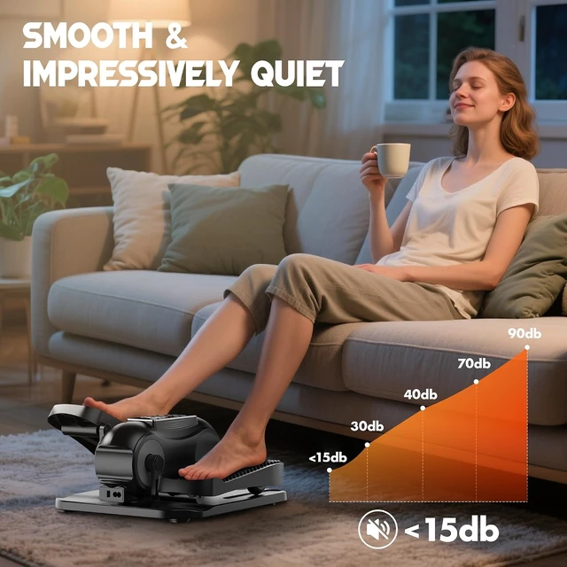 Alt view image 4 of 7 - Yagud Under Desk Elliptical Machine, Elliptical Leg Exerciser as Seen on TV