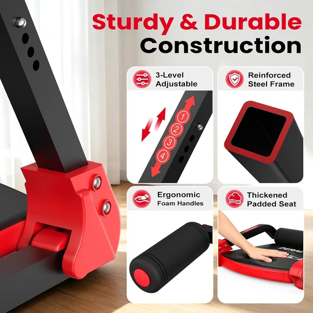 Alt view image 5 of 7 - DERACY Sit Up Exercise Equipment, Adjustable Ab Machine, Multi-Functional Sit Up Machine, Ab Workout Equipment, Ab Trainer Machine for Women Men