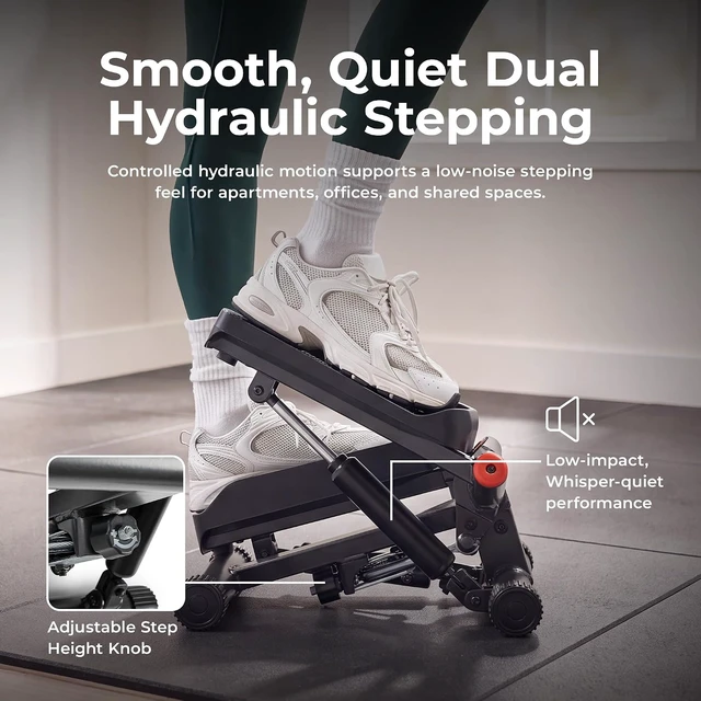 Alt view image 6 of 7 - Sunny Health & Fitness Twist Stair Stepper with Resistance Bands