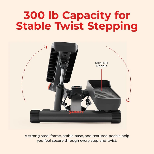 Alt view image 3 of 7 - Sunny Health & Fitness Twist Stair Stepper with Resistance Bands