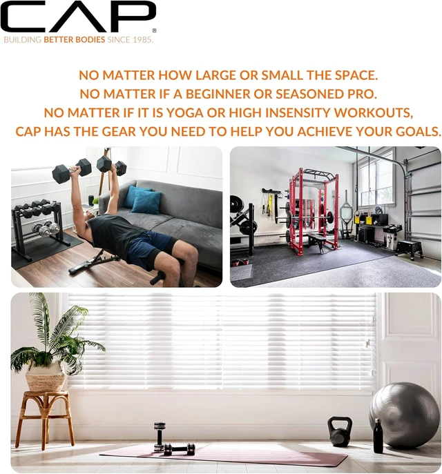 Alt view image 7 of 7 - Cap 24-Inch Dumbbell Storage Rack for Home Gym, 2-Tier Heavy-Duty Weight Rack for Hex Dumbbells, Space-Saving Steel Free Weight Organizer Stand, Holds 5lb - 25lb Pairs