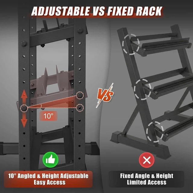 Alt view image 4 of 7 - Jusgym Dumbbell Rack Stand Only, 3 Tier Adjustable Height & Angle 1100LBS
