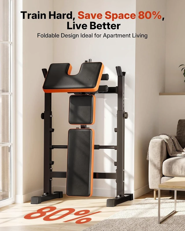 Alt view image 7 of 7 - YOLEO 6 in 1 Adjustable & Foldable Weight Bench Set for Bench Press