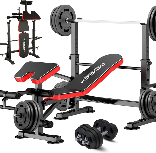 Main image of OPPSDECOR Weight Bench Set with Squat Rack, 900LBS Adjustable for Home Gym