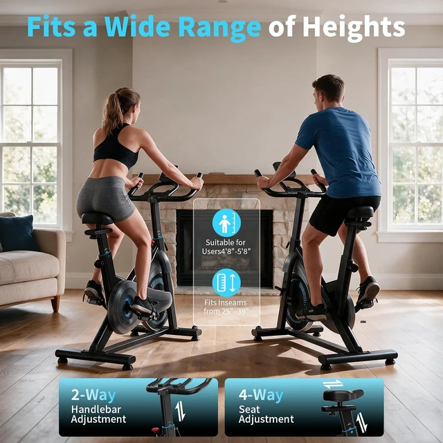 Alt view image 4 of 7 - Wenoker Exercise Bike, Magnetic Stationary Bike for Home with APP