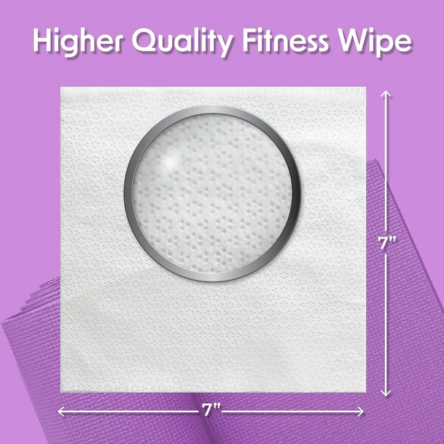 Alt view image 6 of 7 - Wipex Yoga Mat Cleaner & Fitness Gym Wipes - Natural Lavender & Vinegar - 75 Count for Cleaning Yoga Mats, Spinning & Peloton Bikes, Weight Machines & Surfaces - 12 Pack Case
