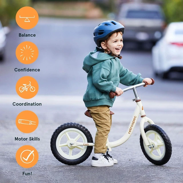 Alt view image 5 of 7 - Retrospec Cub Toddler Balance Bike for Ages 18 Months - 3 Years - 12in No-Pedal Beginner Bicycle with Adjustable Seat, Puncture-Proof Tires & Safe Low Frame Design