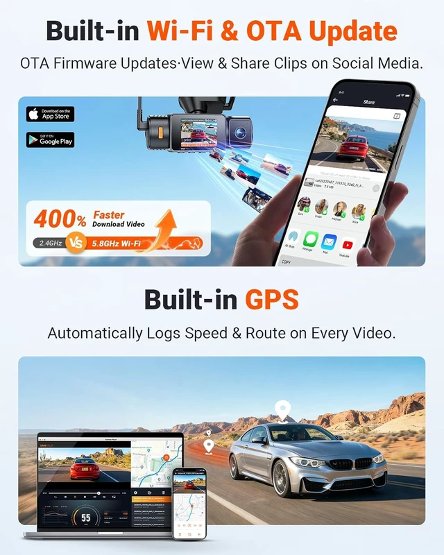 Alt view image 7 of 7 - Vantrue N4S 2.7K 3 Channel Dash Cam, Triple STARVIS 2 Night Vision