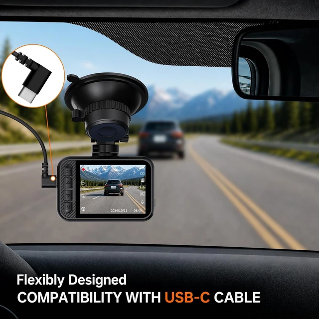 Alt view image 7 of 7 - Dash Cam Front and Rear for Cars, 2.5K+1080P Dual Camera with 2" Screen