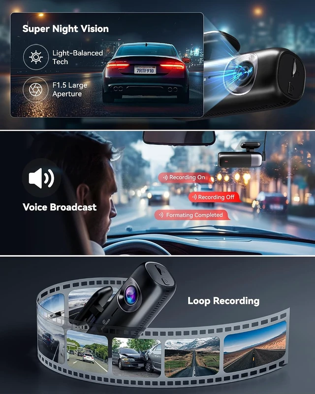Alt view image 6 of 7 - REDTIGER F9 4K Dash Cam Front and Rear 1080P, 5.8GHz WiFi & Smart App