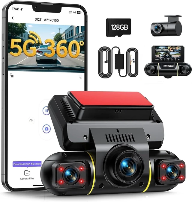 Main image of LAMTTO 4 Channel Dash Cam Front Rear Left Right Inside with 128GB Card