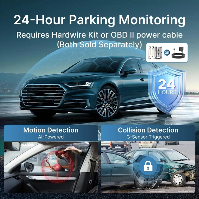 Alt view image 4 of 7 - Dash Cam Front Rear, 4K Front + 4K Rear Full HD Dash Camera for Cars Built-in Wi-Fi Bluetooth GPS with 64GB SD Card, 3.0 IPS Screen with App Control, G-Sensor, HDR, Night Vision, 24H Parking Mode