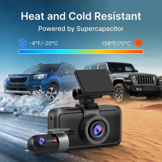 Alt view image 5 of 7 - Dash Cam Front Rear, 4K Front + 4K Rear Full HD Dash Camera for Cars Built-in Wi-Fi Bluetooth GPS with 64GB SD Card, 3.0 IPS Screen with App Control, G-Sensor, HDR, Night Vision, 24H Parking Mode