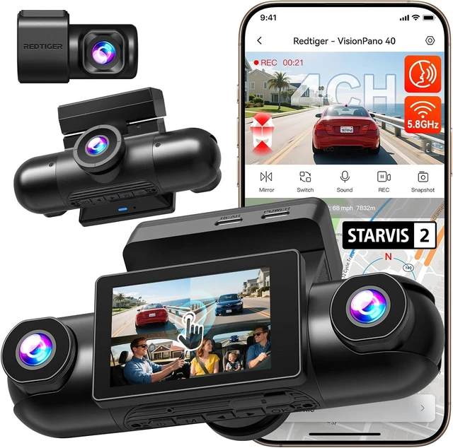 Main image of REDTIGER VP40 4 Channel 360° Dash Cam, Dual STARVIS 2, 8 IR Night Vision