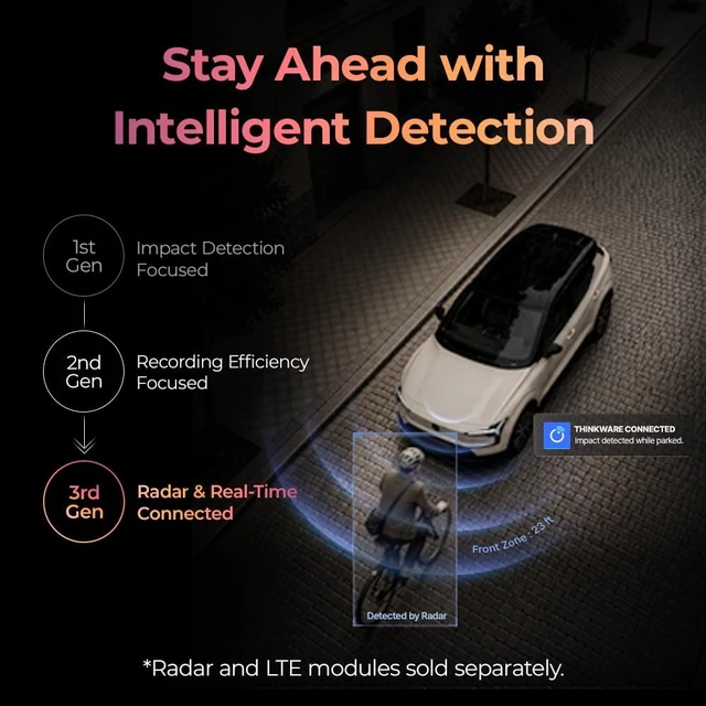 Alt view image 4 of 7 - THINKWARE ARC900 Dash Cam 4K Front and 2K Rear, Dual STARVIS 2, HDR, GPS