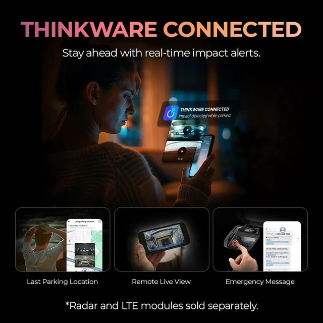 Alt view image 6 of 7 - THINKWARE ARC900 Dash Cam 4K Front and 2K Rear, Dual STARVIS 2, HDR, GPS