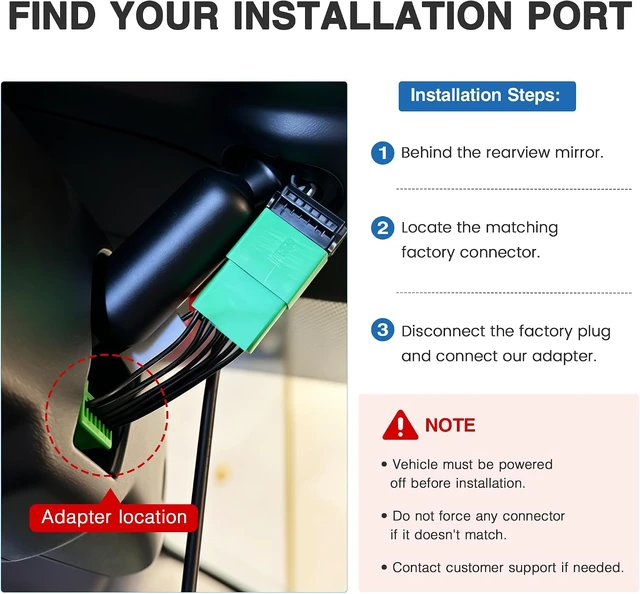 Alt view image 5 of 7 - GPS Dash Cam Power Adapter(7 Pin Type A)with Auto Dimming Rearview Mirror