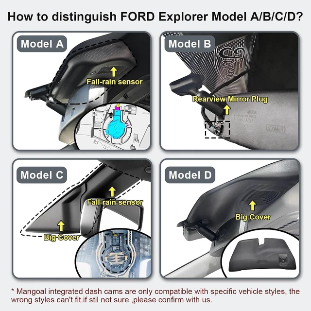 Alt view image 2 of 7 - Front 4K & Rear 1080p Dash Cam for Ford Explorer U625 2020-2024(Model A)