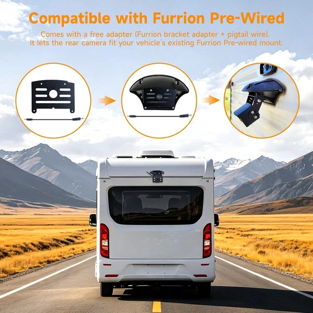 Alt view image 5 of 7 - 1080P Wireless RV Camera System, IP69 Waterproof Night Vision Backup Camera Side Rear View Camera with 7 Inch HD Monitor for RV Truck Trailer Camper