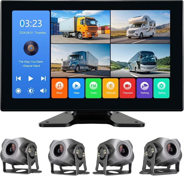 Main image of 4 Channel 1080p Backup Camera System Dash Cam for RV/Truck/Trailer/Bus/Cars