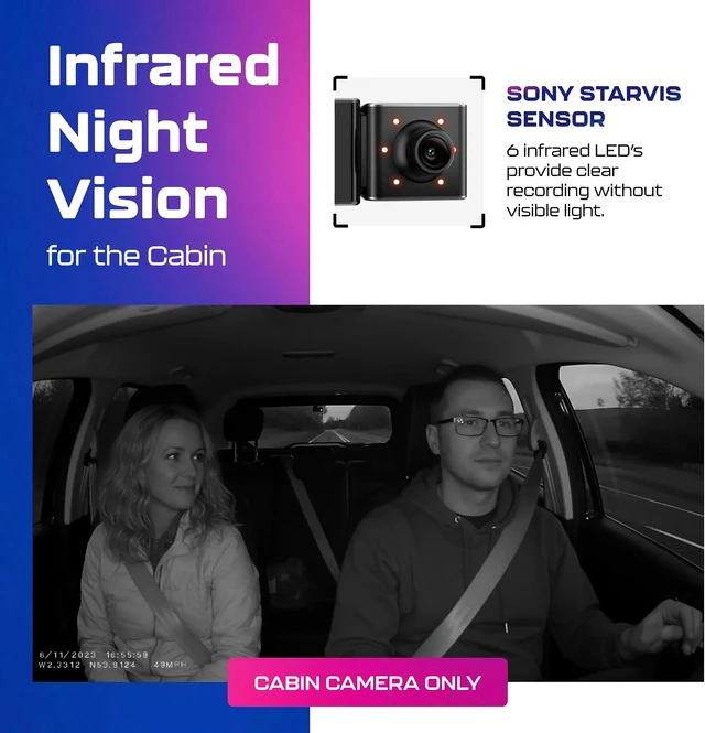Alt view image 6 of 7 - AZDOME M550 3CH Dash Cam 4K - 3.19" Screen IR Night Vision - 24H Parking Mode - 3-Channel Dash Cam - Interior IR Camera - Built-in GPS & WiFi - Three-Mode Parking Monitor
