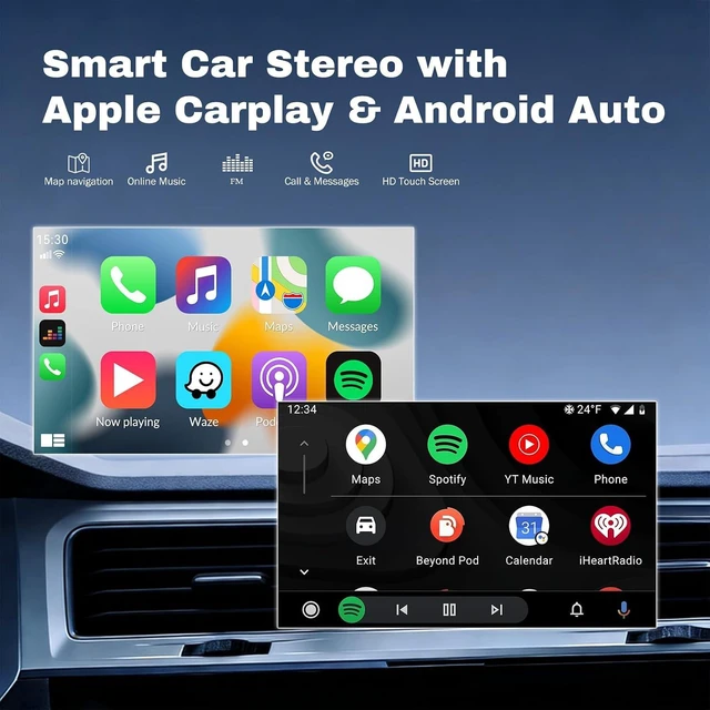 Alt view image 3 of 7 - 9in 2-Din Car Stereo for Kia Forte 2013-2018w/Wifi/Bluetooth/GPS Navigation/FM/Music/SWC/IPS Touchscreen Radio Player with Carplay Android Auto +Free Backup Camera for Base Trim