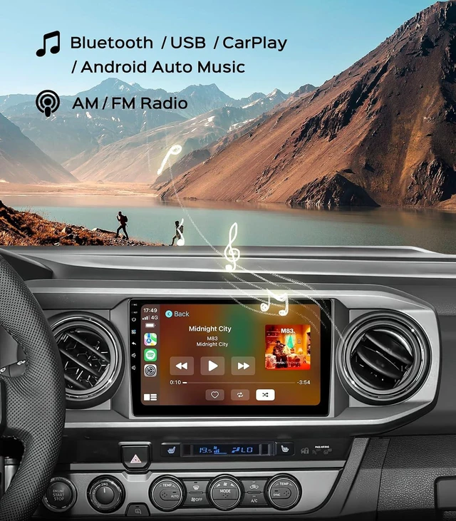 Alt view image 6 of 7 - 64G Car Radio Stereo for Toyota Tacoma 2016 2017 2018 2019 2020 2021 2022, CarPlay & Android Auto Head Unit, 9" Touchscreen/GPS Navigation/HD Backup Camera/SWC