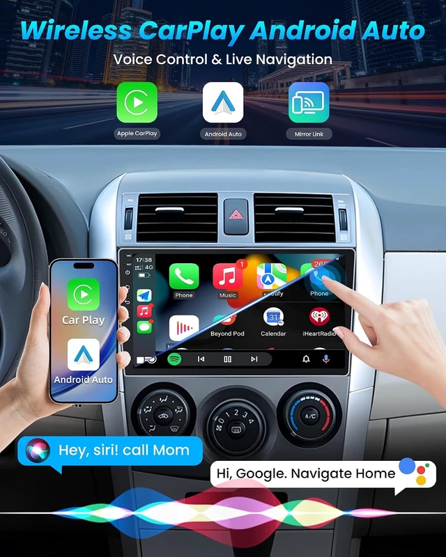 Alt view image 2 of 7 - 8 Core 32GB ROM Car Radio for Toyota Corolla 2009-2013: Android 15