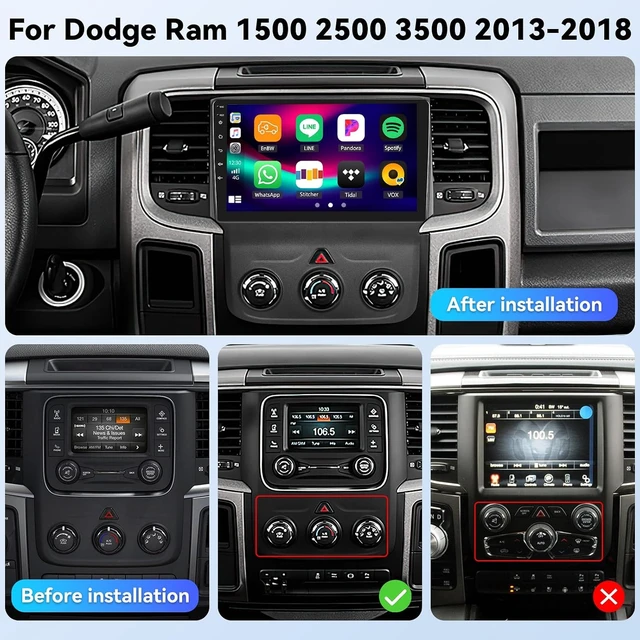 Alt view image 2 of 7 - 4G+64G Android 15 Car Stereo for Dodge Ram 1500 2500 3500 2013-2019