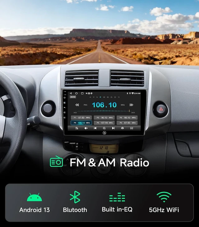 Alt view image 5 of 7 - Car Radio Stereo for Toyota RAV4 2006-2012, Wireless CarPlay Android Auto