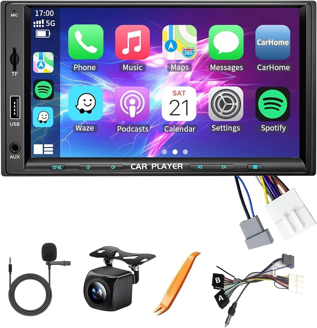 Main image of Plug Play Car Stereo with Wireless Apple Carplay & Android Auto Navi Radio Head Unit for Nissan Versa Sentra Rogue Cube Juke 2007-2013