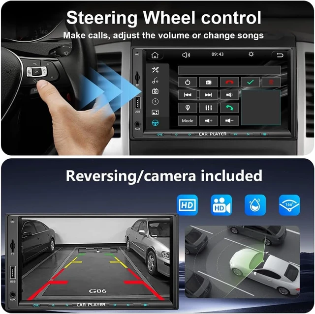 Alt view image 6 of 7 - Plug Play Car Stereo with Wireless Apple Carplay & Android Auto Navi Radio Head Unit for Nissan Versa Sentra Rogue Cube Juke 2007-2013