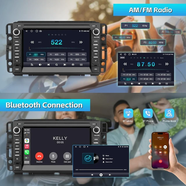Alt view image 7 of 7 - Car Stereo Radio for Chevy Silverado GMC Sierra 2007-2013 with Carplay